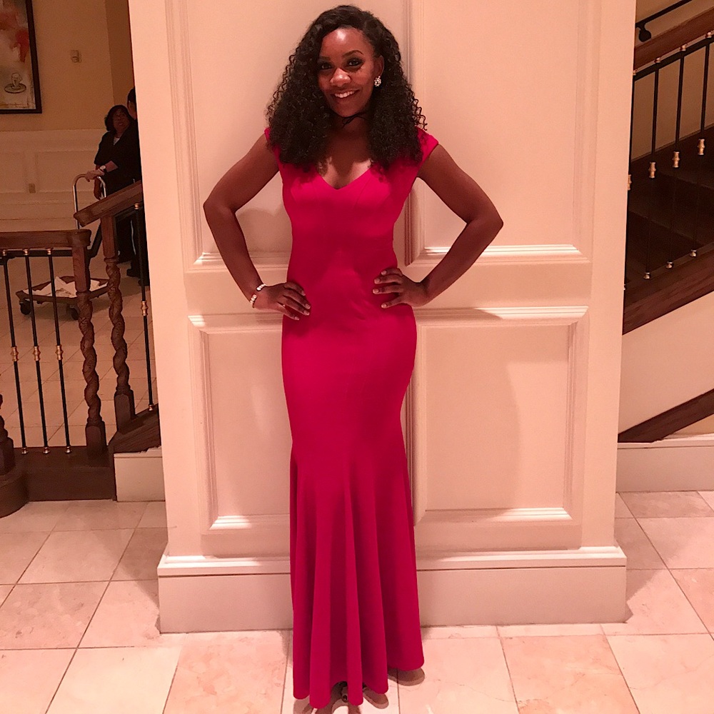 Red mermaid gown
